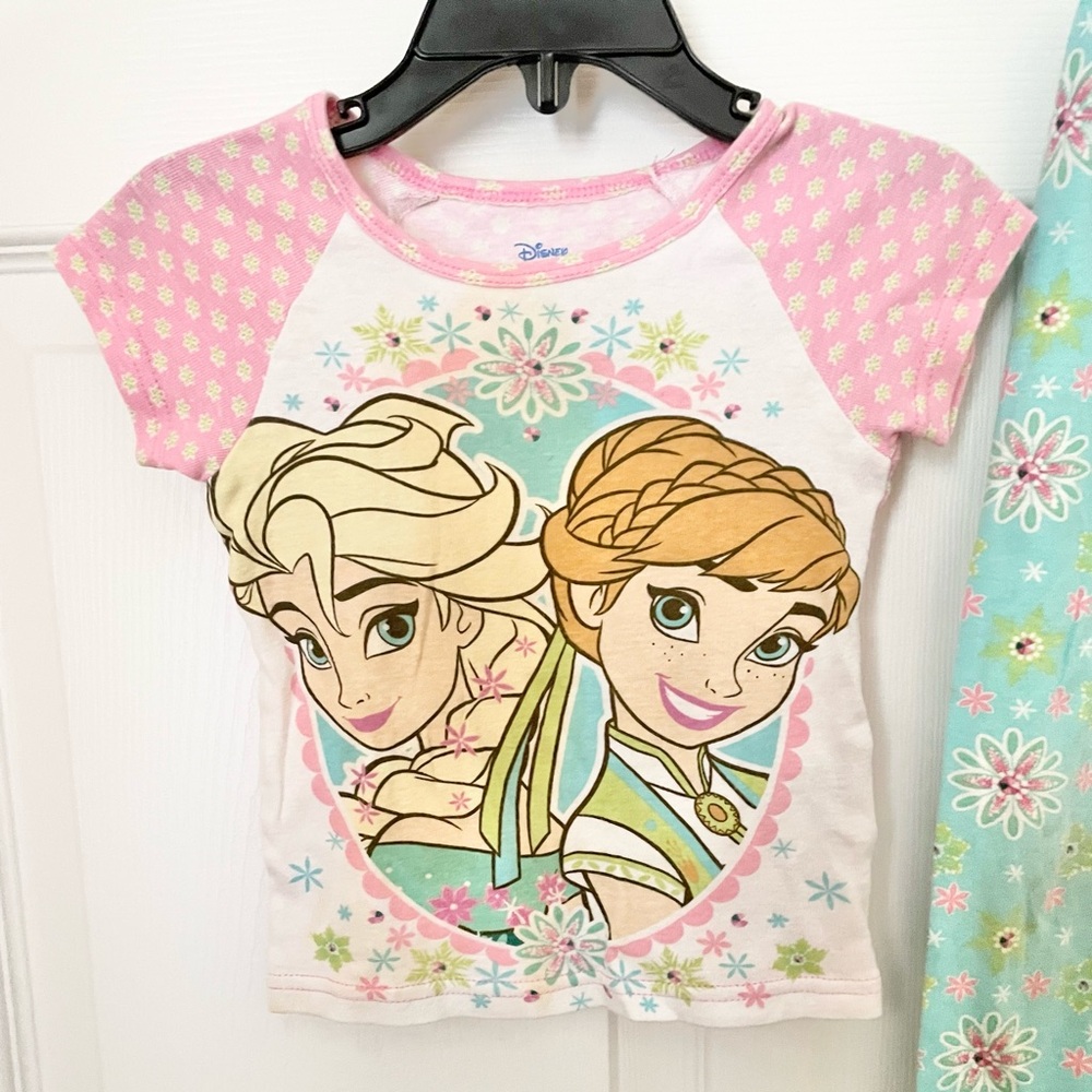 Disney Frozen Toddler Girl Floral Pajama Pants Set Size 3T